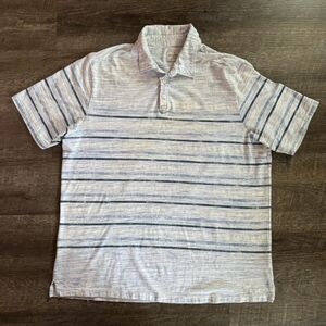Tommy Bahama Men's Island Crafted White Blue Short Sleeve Polo Size M